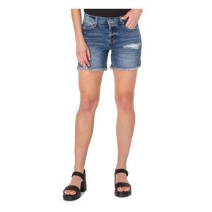 EARNEST SEWN NEW YORK Womens Blue Denim Distressed Fly Hem Shorts Shorts 34